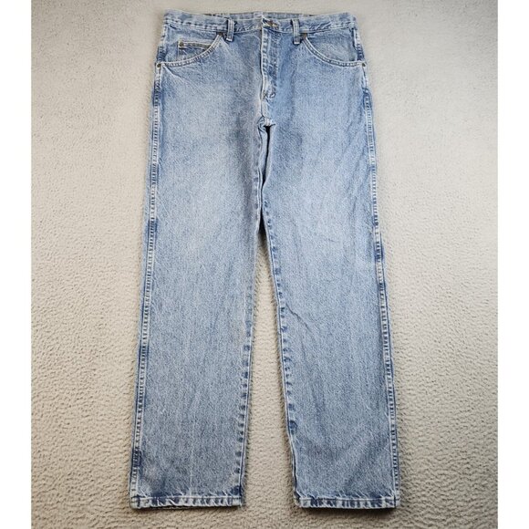 Wrangler Other - Wrangler Jeans Mens 36x32 Blue Straight Leg Classic Fit Grunge Workwear Denim